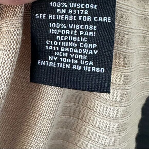 Premise Cardigan Sweater Ribbed Pleated Lightweight Cream Size XL - Picture 4 of 5